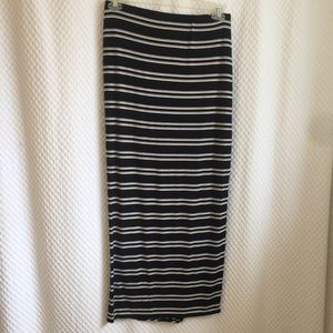 WHBM long skirt black and white striped. #169